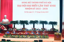 La XVIII Asamblea del Comité del Partido de Hanoi, período 2025-2030 (Fuente: VNA)