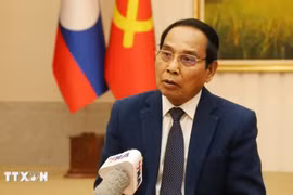 Bounthong Chitmany, miembro del Buró Político y permanente del Secretariado del Comité Central del Partido Popular Revolucionario de Laos (PPRL) y vicepresidente de ese país (Fuente: VNA)