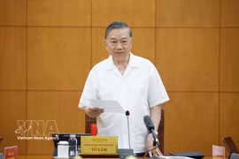 El secretario general del Partido Comunista de Vietnam y presidente del Estado, To Lam, habla en la cita. (Fuente: VNA)