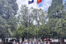 Los embajadores de los países de la ASEAN en Pekín y el secretario general del Centro China-ASEAN posan para una foto de grupo. Foto: VNA