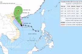 Trayectoria del tifón Maysak a las 17:00 horas del 3 de julio. Foto: VNA