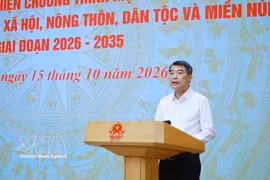 El primer ministro de Vietnam, Le Minh Hung, habla en la cita (Fuente: VNA)