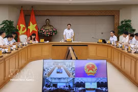 El viceprimer ministro vietnamita Nguyen Van Thang habla en la cita (Fuente: VNA)