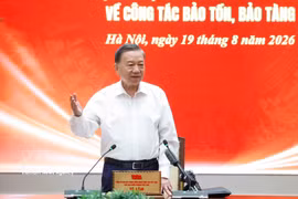 El secretario general del Comité Central del Partido Comunista de Vietnam (PCV) y presidente del país, To Lam, habla en la cita (Fuente: VNA)