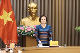 La viceprimera ministra Pham Thi Thanh Tra habla en la cita (Fuente: VNA)