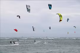 Más de 60 atletas de 12 países participaron en el torneo abierto de kitesurf 2024, que tuvo lugar en la provincia vietnamita de Ninh Thuan (Fuente: VNA)