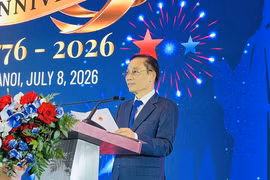 El ministro vietnamita de Relaciones Exteriores, Le Hoai Trung, habla en la cita (Fuente: qdnd.vn)