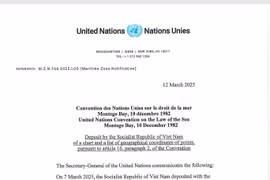 Anuncio del Secretario General de la ONU a los Estados miembros. (Foto: Ministerio de Asuntos Exteriores vietnamita)