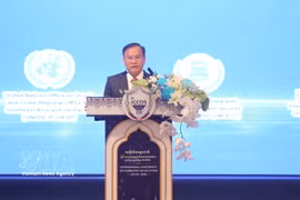 El coronel general Nguyen Van Long, viceministro de Seguridad Pública de Vietnam, habla en la cita (Fuente: VNA)