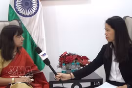La doctora Ulupi Borah, subdirectora de la revista Synergy en la entrevista concedida a reporteros de la Agencia vietnamita de Noticias (Fuente: VNA)