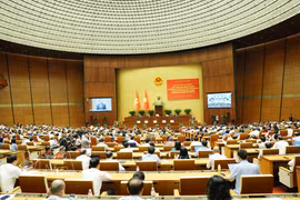 En una sesión del Parlamento vietnamita (Fuente: VNA)