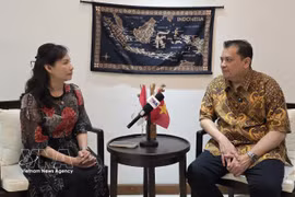 El doctor Arisman (derecha), director ejecutivo del Centro CSEAS de Indonesia en la entrevista (Fuente: VNA) 