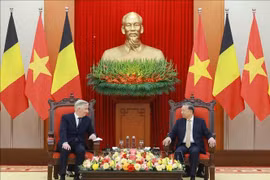 El secretario general del Partido Comunista de Vietnam (PCV), To Lam (derecha) se reúne con el Rey de Bélgica, Felipe (Fuente: VNA)