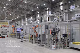 Planta de fabricación y ensamblaje de motores Yuchai de la empresa Kim Long Motor, en la zona económica de Chan May-Lang Co. (Foto: VNA)