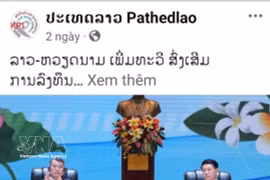 La publicación apareció en la página oficial de Facebook del periódico Pathetlao. Foto: VNA