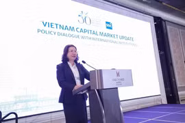 La presidenta de la SSC, Vu Thi Chan Phuong, habla en la cita (Fuente: SSC)