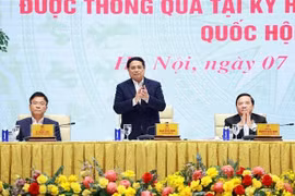 El primer ministro Pham Minh Chinh preside una conferencia destinada a difundir e implementar las leyes y resoluciones adoptadas por la Asamblea Nacional (Fuente: VNA)