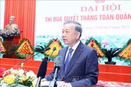 El secretario general del Partido Comunista de Vietnam, To Lam, habla en el evento (Fuente: VNA)