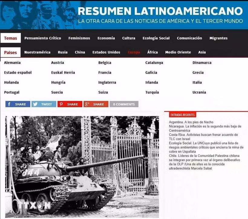 El artículo fue publicado en Resumen Latinoamericano en ocasión del 50 aniversario de la libración del Sur de Vietnam, el 30 de abril (Fuente: VNA)