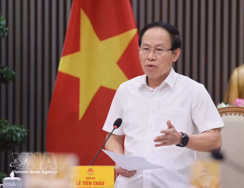 El viceprimer ministro vietnamita Le Tien Chau habla en la cita (Fuente: VNA)