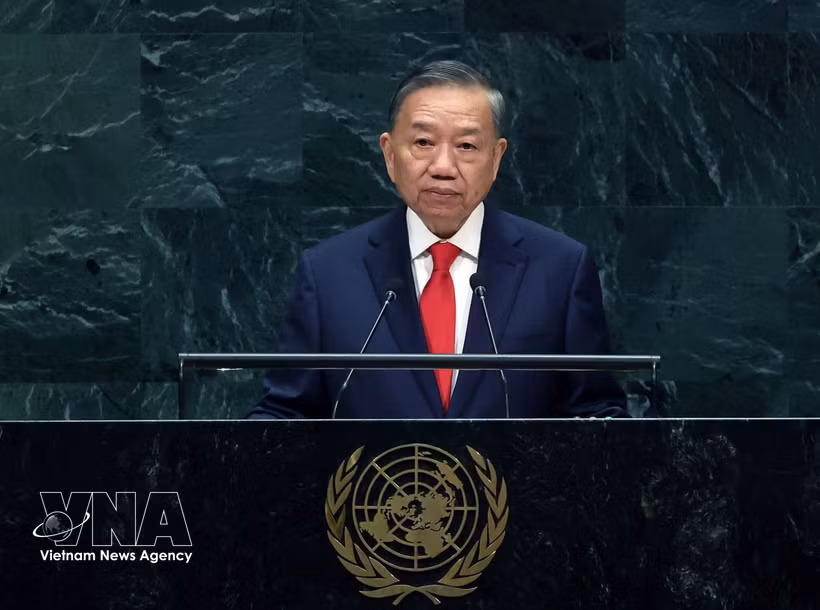 El líder vietnamita To Lam interviene en el Debate General de Alto Nivel del 81.º período de sesiones de la Asamblea General de las Naciones Unidas. Foto: VNA