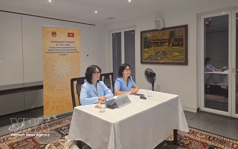Representantes de la Misión Permanente de Vietnam en Ginebra asistieron al seminario. Foto: VNA
