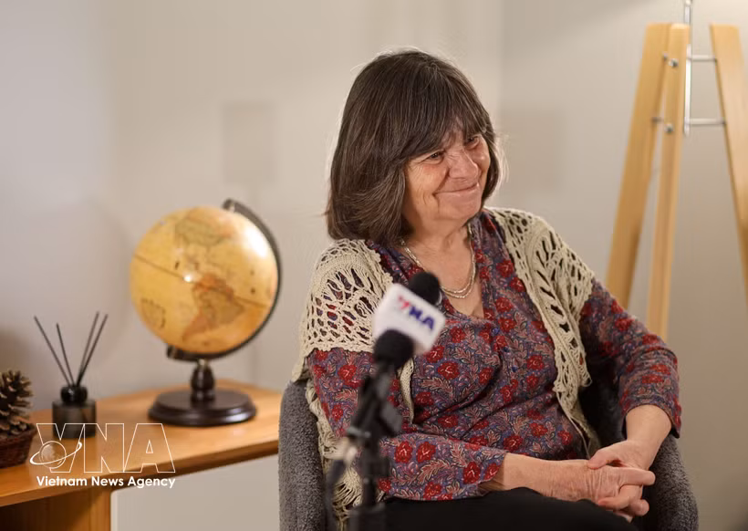 Patricia Abarzúa Muñoz, presidenta del Instituto Cultural de Amistad Chile-Vietnam (Fuente: VNA)