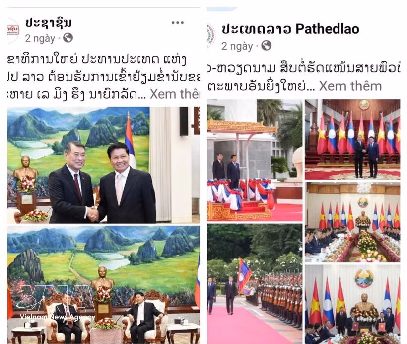La publicación aparece en la página oficial de Facebook de Laophattana News y en la página oficial de Facebook de Pathetlao. Foto: VNA