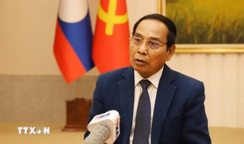 Bounthong Chitmany, miembro del Buró Político y permanente del Secretariado del Comité Central del Partido Popular Revolucionario de Laos (PPRL) y vicepresidente de ese país (Fuente: VNA)