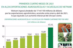En alza exportaciones agrosilvícolas y acuícolas de Vietnam
