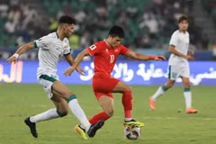 Una jugada en el partido entre Vietnam e Iraq. (Foto: VNA)