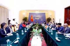 Los delegados en la reunión. (Foto: VNA)