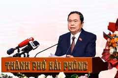 El presidente de la Asamblea Nacional de Vietnam, Tran Thanh Man, interviene en la cita (Foto: VNA)