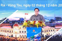 El primer ministro de Vietnam, Pham Minh Chinh, interviene en la cita (Foto: VNA)