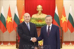 El secretario general del PCV, To Lam (derecha), recibe al presidente búlgaro, Rumen Radev (Foto: VNA)