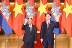 Presidente del Legislativo vietnamita se reúne con su homólogo camboyano 