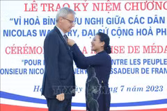 Embajador francés recibe distinción vietnamita por sus aportes a nexos bilaterales