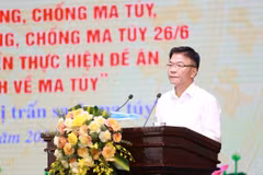 El viceprimer ministro vietnamita Le Thanh Long habla en el evento. (Fuente:VNA)