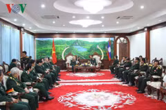 Ministro de Defensa de Laos recibe a ex soldados y expertos vietnamitas