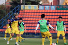 Realiza selección sub23 de fútbol vietnamita partido de práctica antes del Campeonato Asiático 2020