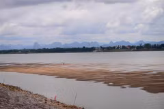 El nivel del agua del Rio Mekong se encuentra debajo de su promedio