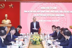 El secretario general del Partido Comunista de Vietnam, To Lam, interviene en la reunión. (Fuente: VNA)