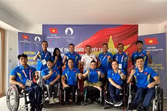 La delegación de atletas con discapacidad de Vietnam se prepara para competir en los Juegos Paralímpicos de París 2024. (Fuente: VNA)
