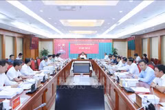 Durante la 42ª reunión de la Comisión de Inspección del Comité Central del Partido Comunista de Vietnam del XIII mandato (Fuente: VNA)