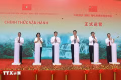 En la ceremonia de operación oficial del área paisajística de las cataratas Ban Gioc- Detian (Fuente: VNA)