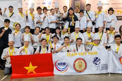 Los chefs vietnamitas en el concurso. (Fotografía: Nhan Dan) 