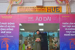 En la inauguración de la Semana Comunitaria de Ao dai Hue 2024 (Fuente: VNA) 