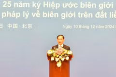 El viceprimer ministro y canciller vietnamita, Bui Thanh Son, en el evento. (Fuente: VNA)