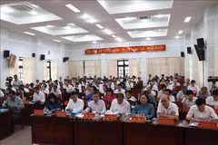 En la XVIII Conferencia del Comité partidista de la provincia vietnamita de Ben Tre (Fuente: VNA)