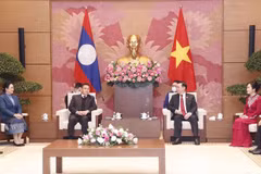 Presidente de Asamblea Nacional de Vietnam dialoga con su homólogo laosiano